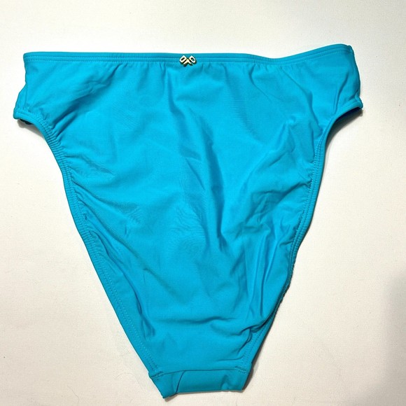 PilyQ PQ Saltwater Hillary Hi Waist Full Blue Swimwear Bikini Bottom Size S NWT - Picture 7 of 10